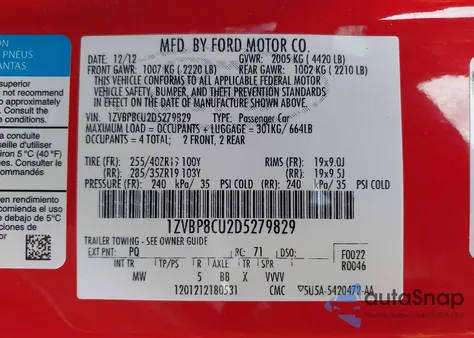 2013 Ford Mustang Boss 302 from USA, damaged, VIN 1ZVBP8CU2D5279829